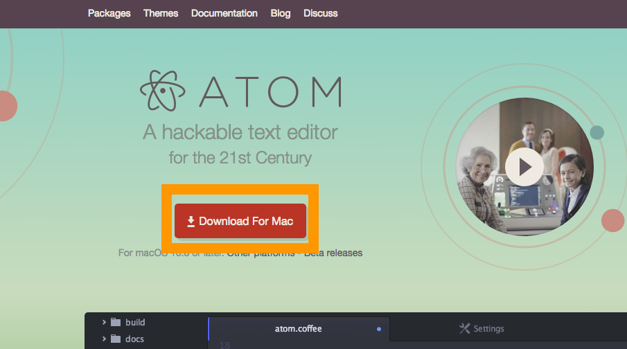 開発エディタ Atom トップページ